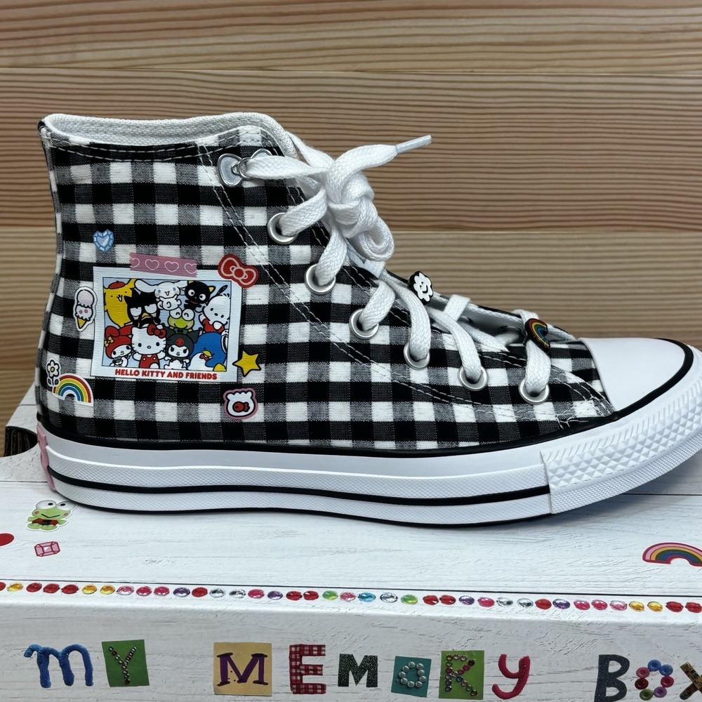 Converse CTAS HI All Star Hello Kitty High Top Canvas Sneaker Black Womans 7.5